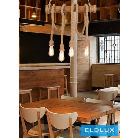   UNIVERSO Kender kötél csillár 4xE27 max. 240V 600×1240mm fekete