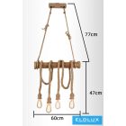 UNIVERSO Kender kötél csillár 4xE27 max. 240V 600×1240mm fekete