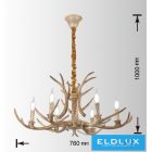 UNIVERSO Csillár 6 karos 6xE14 Max.40W D76x100cm barna