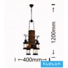 UNIVERSO Csillár 4xE27 IP20 D400x1200mm fekete