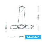 UNIVERSO Függeszték 40w 3200lm CCT.Kap 790x320x1100mm IP20 Fehér