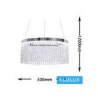 UNIVERSO Kristály üveg csillár 35w 2800lm 8000k 220° IP20 Króm D500x1200mm