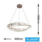 UNIVERSO Kristály üveg csillár 45w 3600lm 8000k D600x1000mm