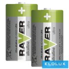 RAVER alkáli elem LR14 (C) 2db/bliszter