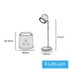 UNIVERSO Tölthető asztali-fali lámpa 5V-1500mAh 6w 310lm CCT 86x82.5mm Fekete