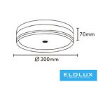 UNIVERSO Mennyezeti lámpa 24w 2500lm CCT.kap IP20 fekete D300x70mm