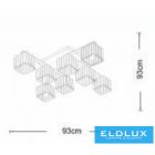 UNIVERSO Mennyezeti lámpa 8xE27 Max.60W 930x930mm fekete