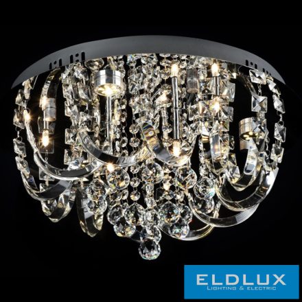 ELDLUX METEOR kristályüveg mennyezeti lámpa 6×5W NW króm