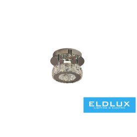   ELDLUX Kristály üveg mennyezeti lámpa 9w 720lm CCT IP20 D200x150mm Króm