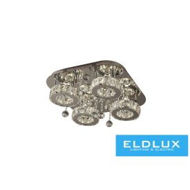   ELDLUX Kristály üveg mennyezeti lámpa 36w 2880lm CCT.T IP20 500x500x215mm Króm