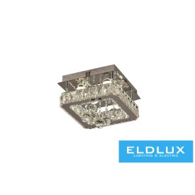   ELDLUX Kristály üveg mennyezeti lámpa 24w 1920lm CCT IP20 280x280x215mm Króm