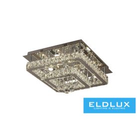   ELDLUX Kristály üveg mennyezeti lámpa 54w 4320lm CCT.T IP20 500x500x275mm Króm