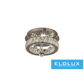   ELDLUX Kristály üveg mennyezeti lámpa 21w 1680lm CCT IP20 D320x215mm Króm
