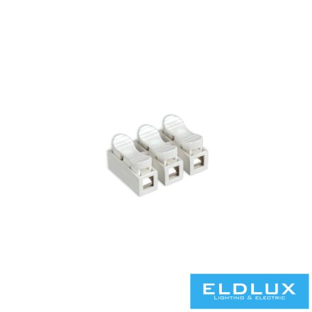 ELDLUX 3 pólusú kábel csatlakozó (rugós 2.5mm²) 100db/csomag