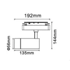 UNIVERSO Mágneses sínbe szerelhető spot Lámpa DC:48V 10w 955 lm CCT.Kap RA90 IP20 Fekete D56x192x144mm