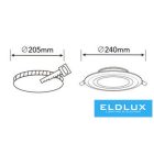 UNIVERSO Süllyesztett spot lámpa 36w 3100lm CCT.kap 120° IP20 Fehér D240mm kivágás:205mm