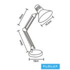 UNIVERSO Asztali lámpa 1xE27 Max.60w 160x500mm Sárga
