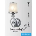 UNIVERSO Fali lámpa 1-karos 1xE27 Max.60W D120x350mm IP20 Króm