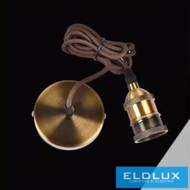   UNIVERSO Függeszték fém foglalattal 1xE27 max. 240V 60w 2 méter arany