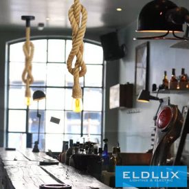   UNIVERSO Függeszték kender kötél 1xE27 max. 240V 60w 1.5 méter fekete