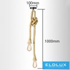 UNIVERSO Függeszték kender kötél 2xE27 max. 240V 60w 2 méter fekete