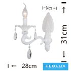 UNIVERSO Fali lámpa 1 karos 1xE14 Max.40W D28x31cm fehér