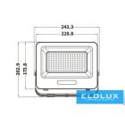 UNIVERSO LED reflektor 100w 9000lm 6500K 120° 242x203mm IP65 Fekete