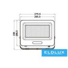 UNIVERSO LED reflektor 150w 13000lm 6500K 120° 279x230mm IP65 Fekete