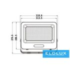 UNIVERSO LED reflektor 200w 18000lm 4000K 120° 329x275mm IP65 Fekete