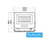 UNIVERSO LED reflektor 30w 2450lm 6500K 120° 156x138mm IP65 Fekete