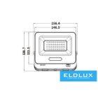 UNIVERSO LED reflektor 30w 2450lm 4000K 120° 156x138mm IP65 Fekete