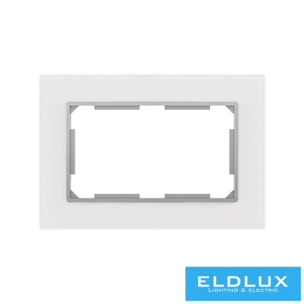 ELDLUX ELDIRA dupla 2P+F konnektorhoz üveg keret fehér
