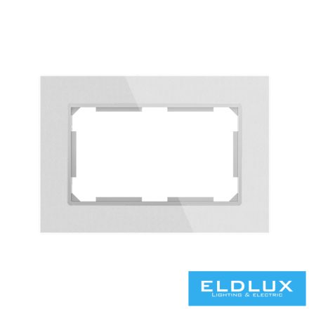 ELDLUX ELDIRA dupla 2P+F konnektorhoz üveg keret ezüst