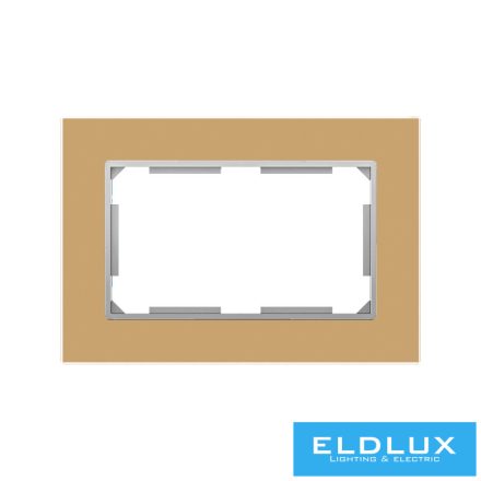 ELDLUX ELDIRA dupla 2P+F konnektorhoz üveg keret arany