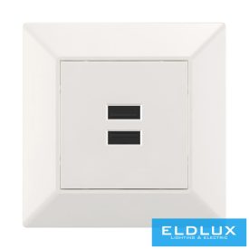 ELDGROUND 2×USB töltő ajzat type A 2.1A/2×1.05A Fehér