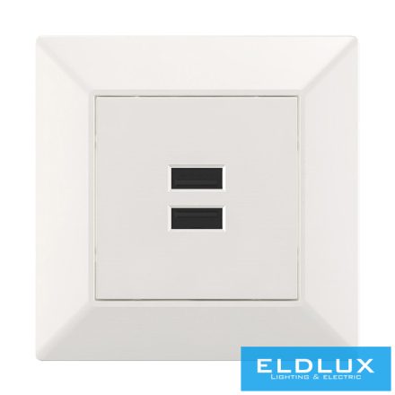 ELDLUX ELDGROUND 2×USB töltő ajzat type A 2.1A/2×1.05A fehér