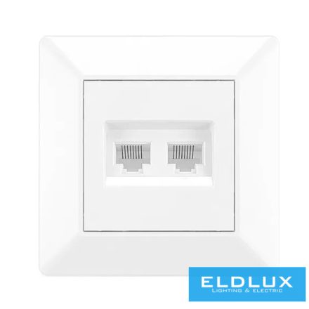 ELDLUX ELDGROUND 2×RJ45 Cat.6 UTP aljzat Fehér