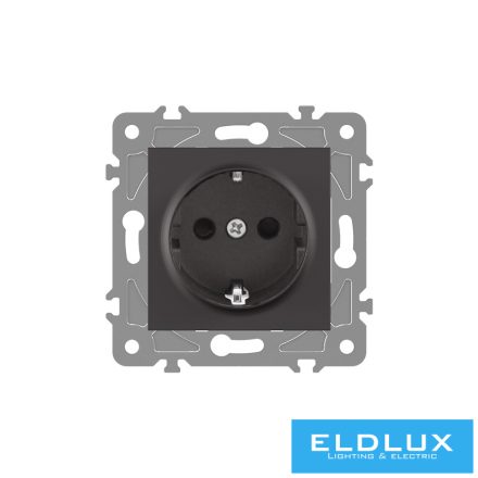 ELDLUX ELDGROUND 2P+F konnektor gyerekvédelemmel fekete csavaros