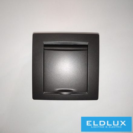 ELDLUX ELDGROUND 2P+F konnektor gyerekvédelemmel csapfedéllel fekete csavaros IP44