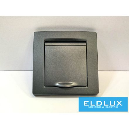 ELDLUX ELDGROUND 2P+F konnektor gyerekvédelemmel csapfedéllel fekete csavaros IP44