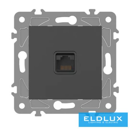 ELDLUX ELDGROUND RJ45 Cat.6 UTP aljzat Fekete