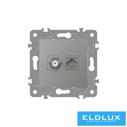 ELDLUX ELDGROUND SAT (13db) + RJ45 Cat.5e UTP aljzat ezüst