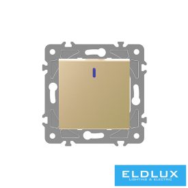 ELDGROUND Jelzőfényes egypólusú kapcsoló Arany
