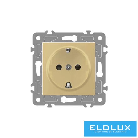ELDLUX ELDGROUND 2P+F konnektor gyerekvédelemmel arany