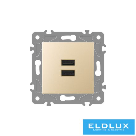 ELDLUX ELDGROUND 2×USB töltő ajzat type A 2.1A/2×1.05A arany