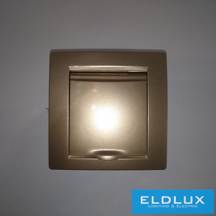 ELDLUX ELDGROUND 2P+F konnektor gyerekvédelemmel csapfedéllel arany csavaros IP44