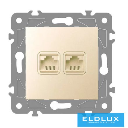 ELDLUX ELDGROUND 2×RJ45 Cat.6 UTP aljzat Arany