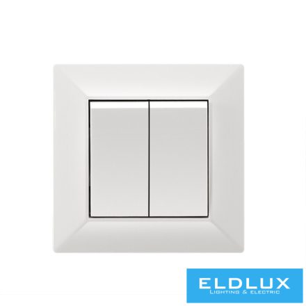 ELDLUX ELDGROUND kettős váltókapcsoló (106+6) fehér rugós