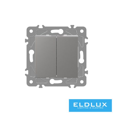 ELDLUX ELDGROUND kettős váltókapcsoló (106+6) ezüst rugós