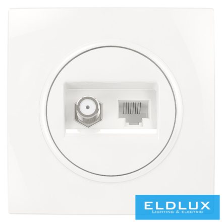 ELDLUX ELDELIN SAT (13db) + RJ45 Cat.5e UTP aljzat fehér